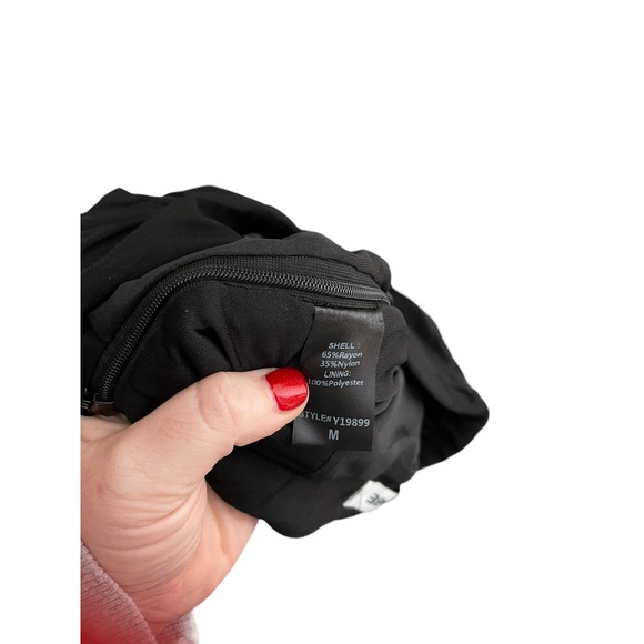 DO+BE Women Mini Skirt Ruffled Trim Zip Close Ruched Side Lined Black Medium NWT - Picture 5 of 6